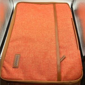 DOMISO Canvas Sleeve Case Orange Brown All-Over Pattern Laptop Cover